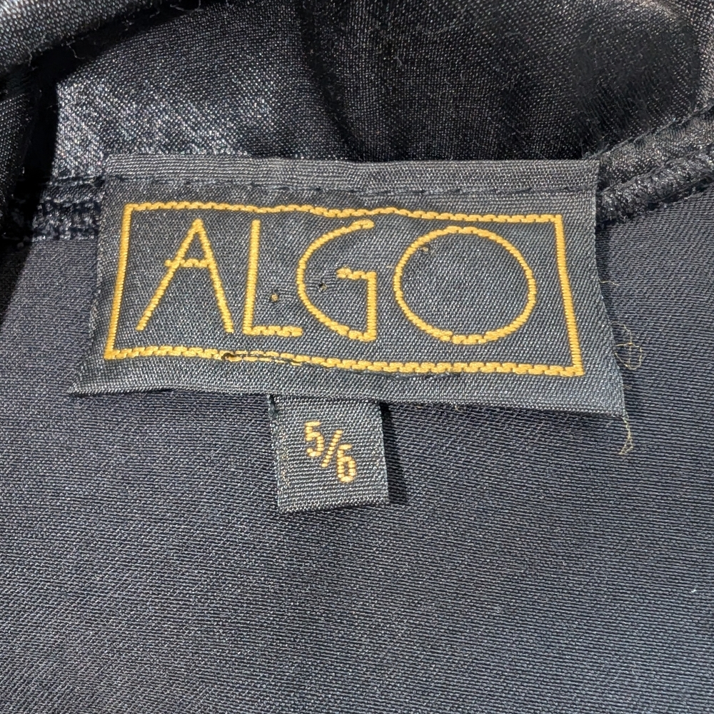 Vintage ALGO Black Satin Maxi Dress - Picture 11 of 11